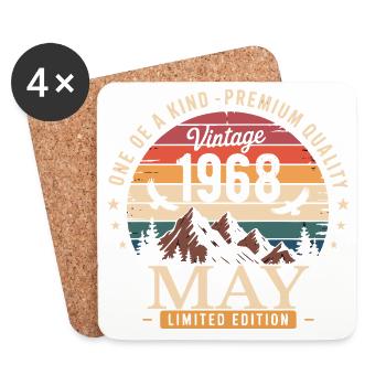 Vintage Mai 1968 Anniversaire Mai 1968 - Dessous de verre (lot de 4) - blanc - Devant