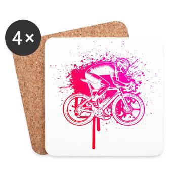 Geschenkidee für einen Roadbike mit Roadbike - Untersetzer (4er-Set) - Weiß - Vorne