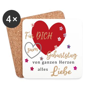 Geburtstag - Untersetzer (4er-Set) - Weiß - Vorne
