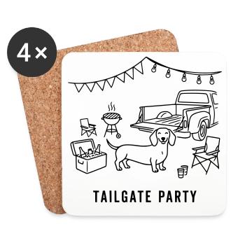 tailgate party dackel - Untersetzer (4er-Set) - Weiß - Vorne