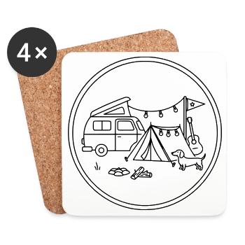 Festival Camping Outdoor Adventure - Untersetzer (4er-Set) - Weiß - Vorne