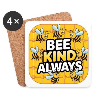 Bee Kind Always - Untersetzer (4er-Set) - Weiß - Vorne