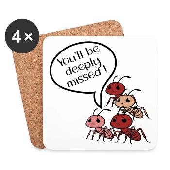 Farewell Colleagues Ants - Coasters (set of 4) - white - Front
