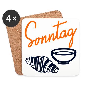 Sonntag Croissant Matcha - Untersetzer (4er-Set) - Weiß - Vorne