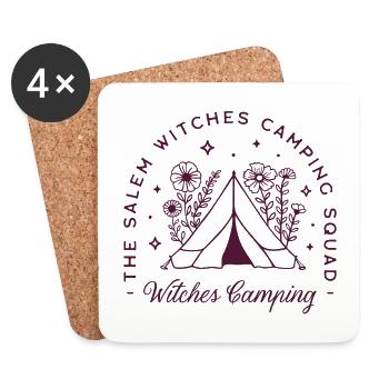Witches camping witch camp trip - Coasters (set of 4) - white - Front