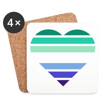 Pride Flag Heart · Gay - Untersetzer (4er-Set) - Weiß - Vorne