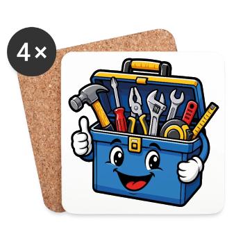 Cute DIY Toolbox - Coasters (set of 4) - white - Front