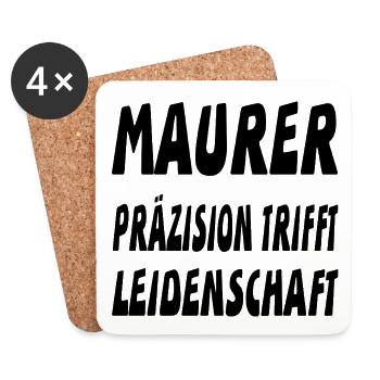 Maurer - Untersetzer (4er-Set) - Weiß - Vorne