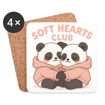 Süße Pandas im Hoodie – Soft Hearts Club Art - Untersetzer (4er-Set) - Weiß - Vorne