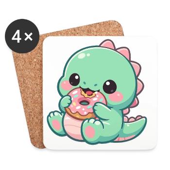 Donut Dino Sugar Joy - Dessous de verre (lot de 4) - blanc - Devant