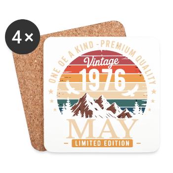 Vintage May 1976 Birthday May 1976 - Coasters (set of 4) - white - Front