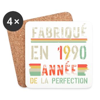 Fabriqué en 1920 – Année de Perfection - Dessous de verre (lot de 4) - blanc - Devant