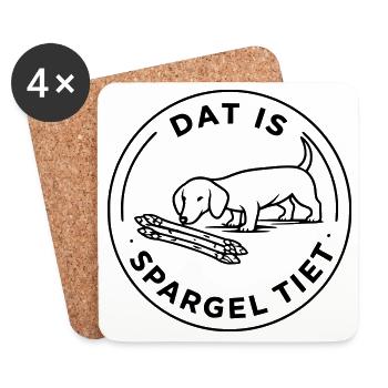Dat Is Spargel Tiet Dackel Hund Spargelzeit - Untersetzer (4er-Set) - Weiß - Vorne