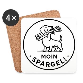 moin spargel dackel hund - Untersetzer (4er-Set) - Weiß - Vorne