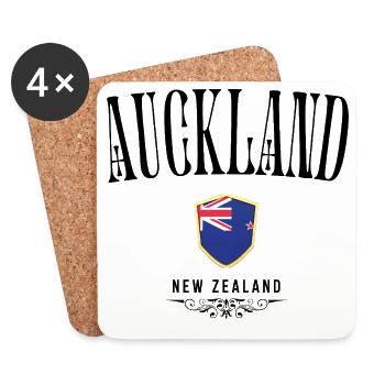 Auckland Souvenir, elegantes Design Auckland - Untersetzer (4er-Set) - Weiß - Vorne