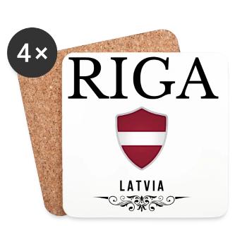 Riga souvenir, elegant design Riga - Coasters (set of 4) - white - Front