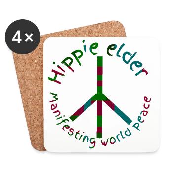 Hippies-Frieden - Untersetzer (4er-Set) - Weiß - Vorne