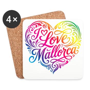 J’adore Mallorca Colorful - Dessous de verre (lot de 4) - blanc - Devant