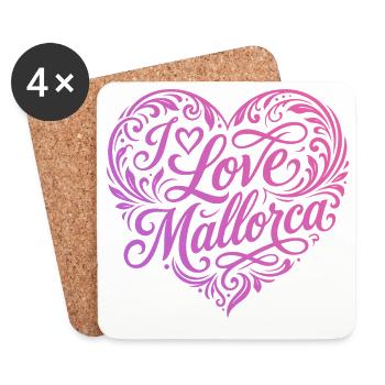 J’adore Majorque - Dessous de verre (lot de 4) - blanc - Devant