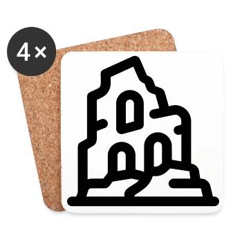ruines - Dessous de verre (lot de 4) - blanc - Devant