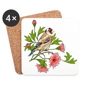 Colorful bird - Coasters (set of 4) - white - Front