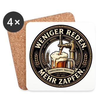 Weniger Reden - Mehr Zapfen - Untersetzer (4er-Set) - Weiß - Vorne
