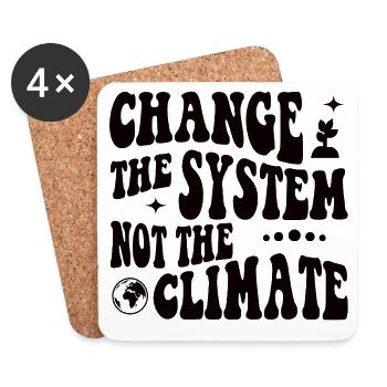 Changer le système, pas le climat - Dessous de verre (lot de 4) - blanc - Devant