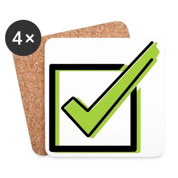 Boîte dessinée à cocher la liste de contrôle - Dessous de verre (lot de 4) - blanc - Devant