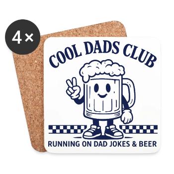 Chemise drôle de papa, blagues de papa et cadeau de bière - Dessous de verre (lot de 4) - blanc - Devant