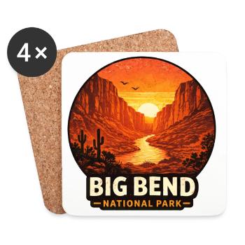 Big Bend National Park Sunset Motif - Coasters (set of 4) - white - Front