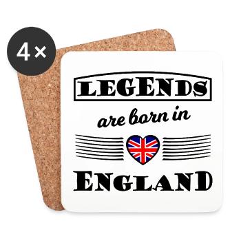 Cœur avec le drapeau Union Jack - Dessous de verre (lot de 4) - blanc - Devant