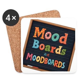 Mood Boards Colorful Typography - Coasters (set of 4) - white - Front