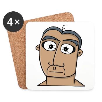 Wide-Eyed Minimalist Portrait - Coasters (set of 4) - white - Front