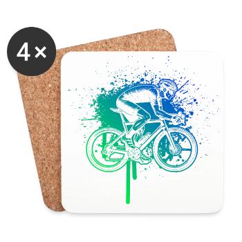 Gift idea for a road bike with road bike - Coasters (set of 4) - white - Front