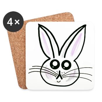 Bunny Easter Bunny Bunny - Coasters (set of 4) - white - Front