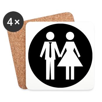 Paar Ehe Couple - Untersetzer (4er-Set) - Weiß - Vorne
