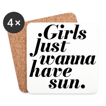Les filles veulent juste avoir le soleil - Dessous de verre (lot de 4) - blanc - Devant