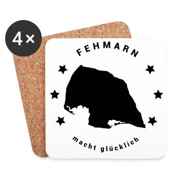 Fehmarn - Insel Ostsee Maritim Nordsee Meer - Untersetzer (4er-Set) - Weiß - Vorne