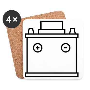 Autobatterie - Untersetzer (4er-Set) - Weiß - Vorne