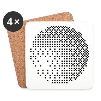 Conception en cercle à partir des points - Dessous de verre (lot de 4) - blanc - Devant