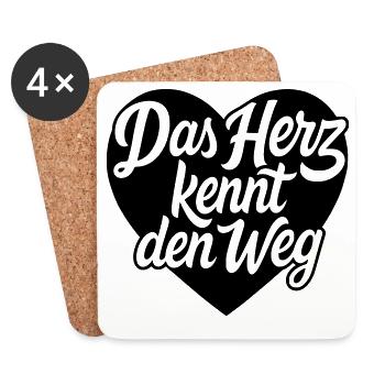Das Herz kennt den weg Herzdesign - Untersetzer (4er-Set) - Weiß - Vorne