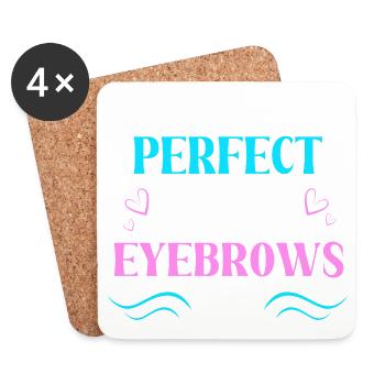 Makeup Microblading Cosmetic Beautician - Coasters (set of 4) - white - Front