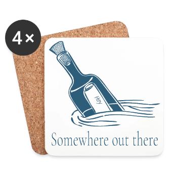 Somewhere Out There Bottle Message Design - Coasters (set of 4) - white - Front