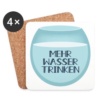 Mehr Wasser trinken - Untersetzer (4er-Set) - Weiß - Vorne