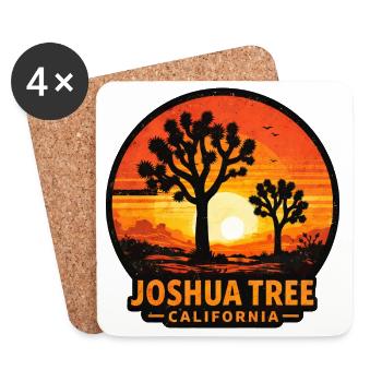Joshua Tree California Sunset Motif - Coasters (set of 4) - white - Front