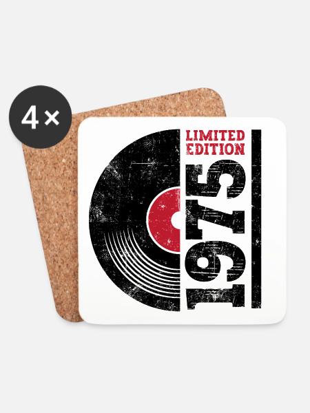 Vintage 1975 - Untersetzer (4er-Set) - Weiß