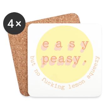 Easy Peasy Lemon Circle - Coasters (set of 4) - white - Front