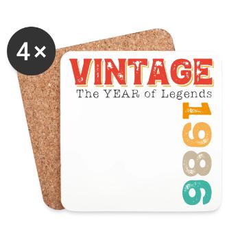 Millésime 1986 - Dessous de verre (lot de 4) - blanc - Devant