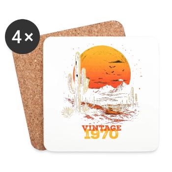 Millésime 1970 - Dessous de verre (lot de 4) - blanc - Devant