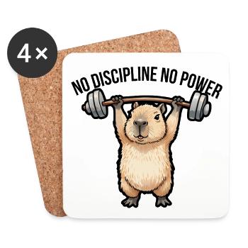 Capybara Gym Lustiges Workout Tierdesign - Untersetzer (4er-Set) - Weiß - Vorne